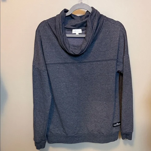 Simply Southern Women’s Size Medium Charcoal Mock Turtleneck Pullover Top - Picture 1 of 7